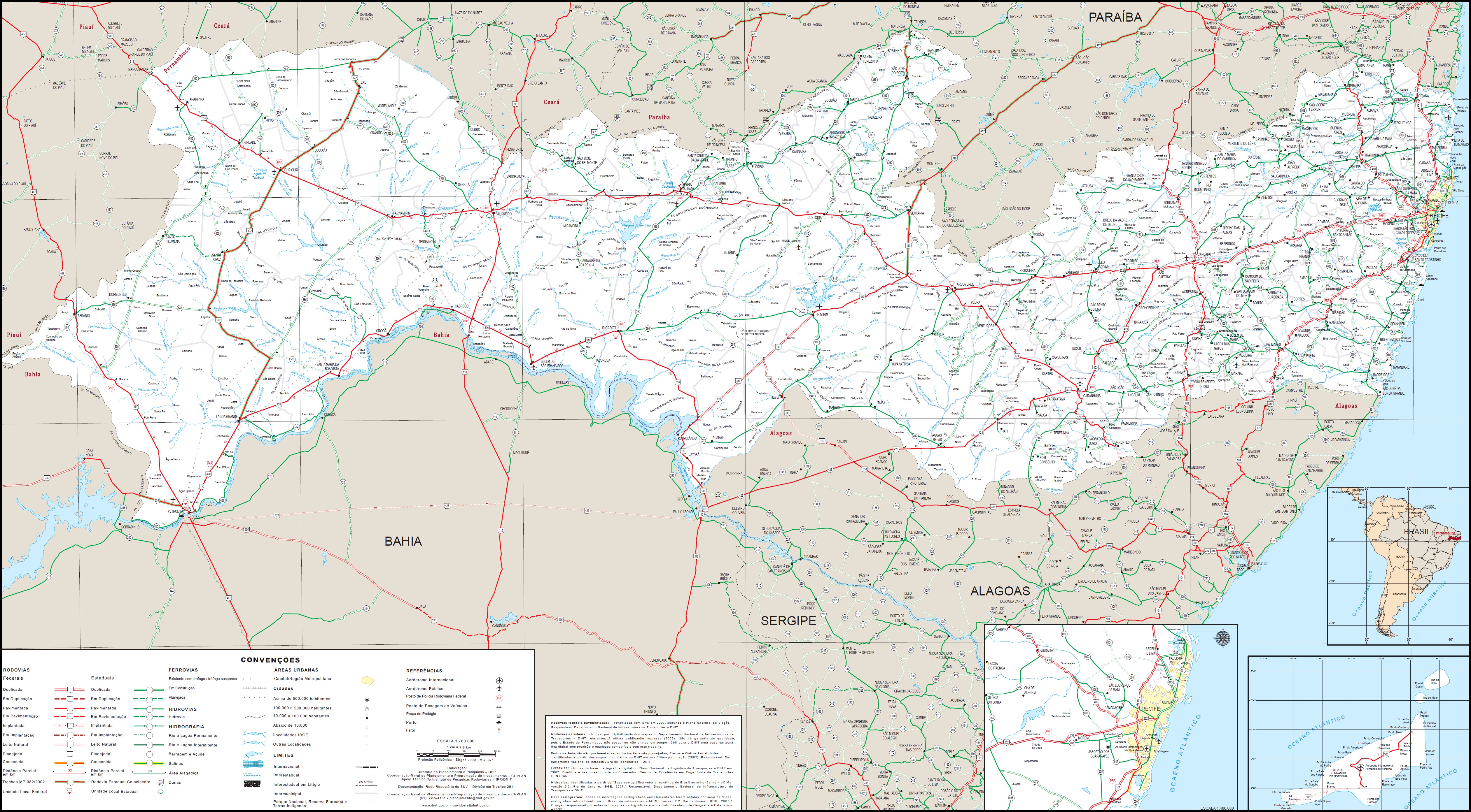 SURGEAKI.COM - Mapa Rodoviário de Pernambuco (completo)